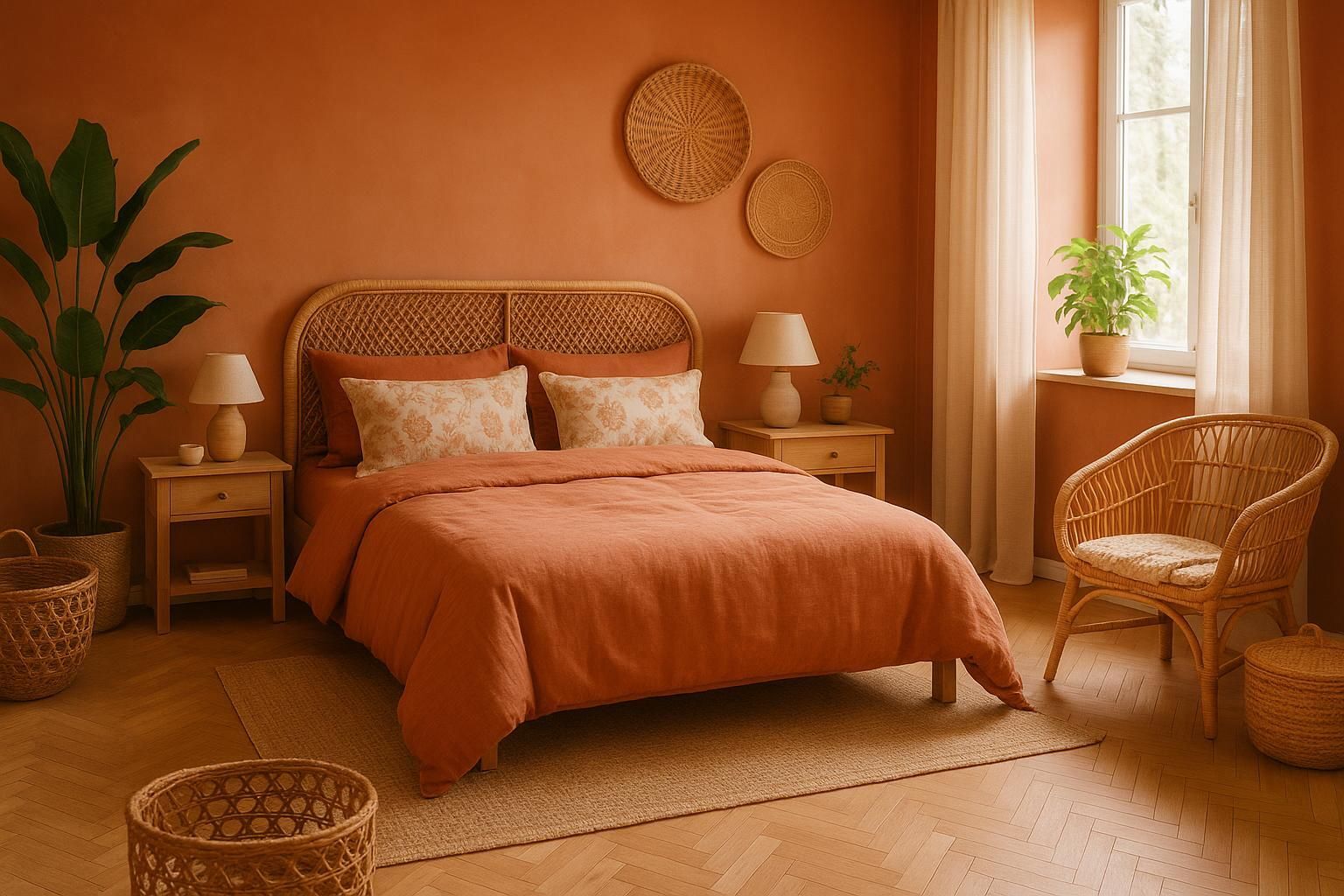 Chambre terracotta et rotin : inspirations et conseils déco