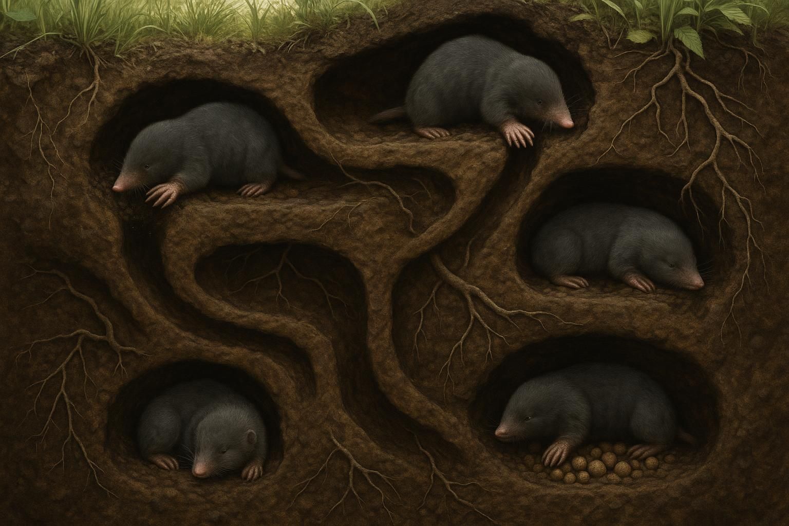 Découvrez l'organisation complexe des tunnels dans le schéma de galerie de taupe. Apprenez comment ces créatures ingénieuses construisent leurs galeries souterraines et optimisez votre compréhension de leur habitat fascinant.